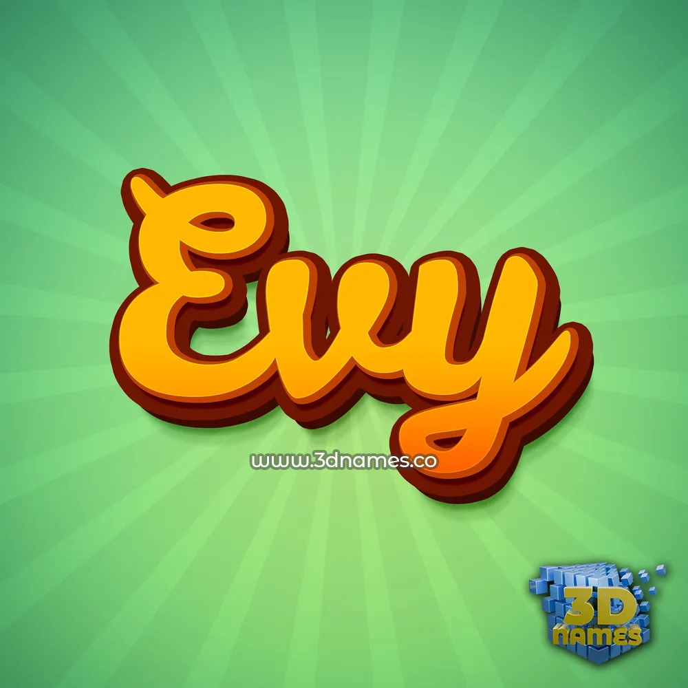 evy in Green Rays style - 3D name wallpaper