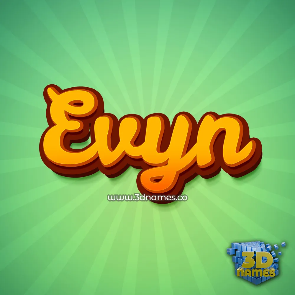 evyn in Green Rays style - 3D name wallpaper