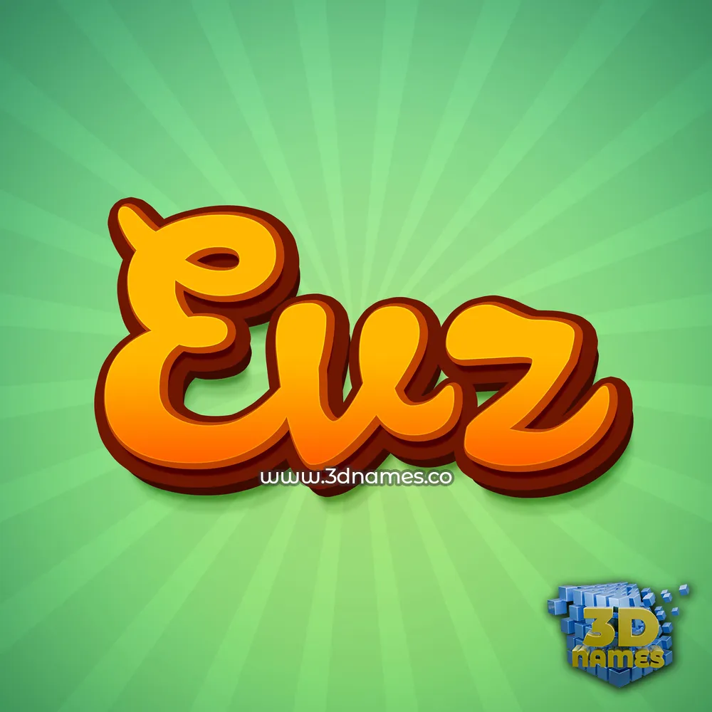 evz in Green Rays style - 3D name wallpaper