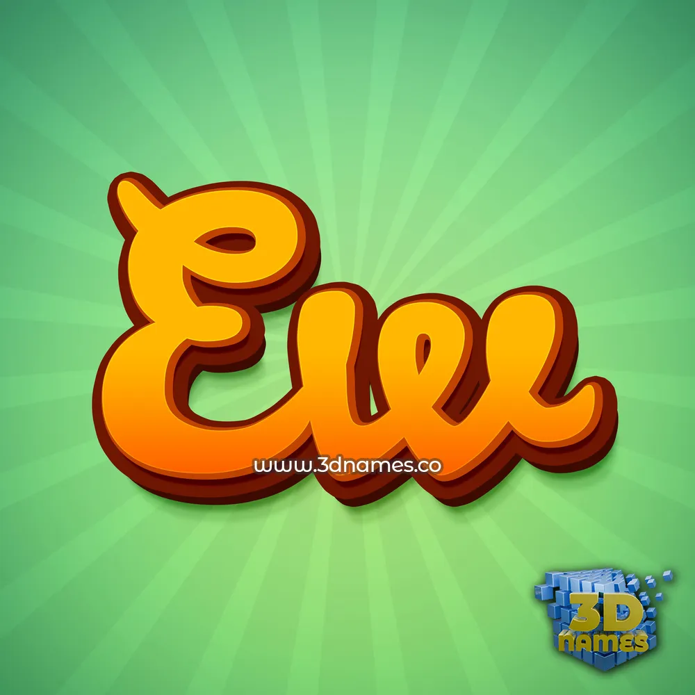 ew in Green Rays style - 3D name wallpaper