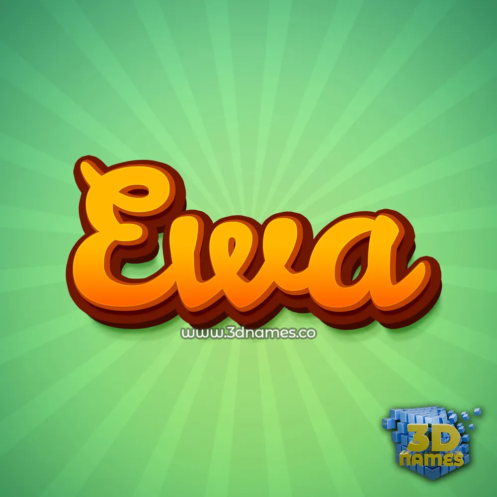 ewa in Green Rays style - 3D name wallpaper