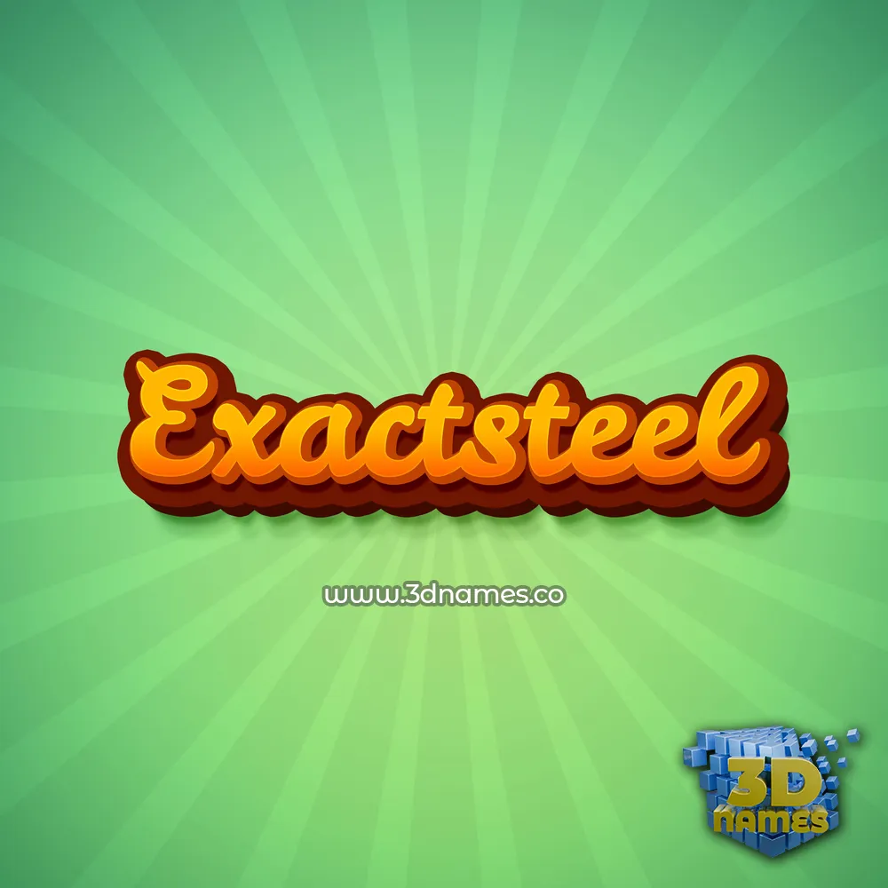 exactsteel in Green Rays style - 3D name wallpaper