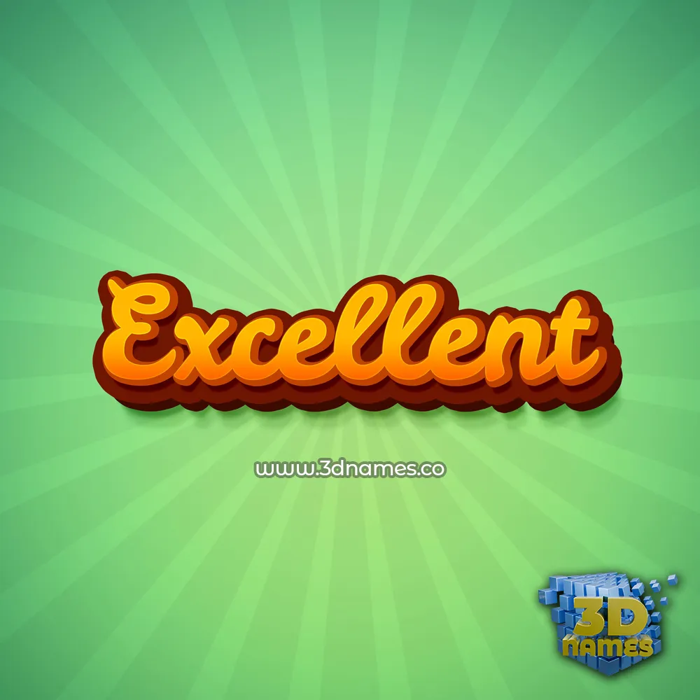 excellent in Green Rays style - 3D name wallpaper