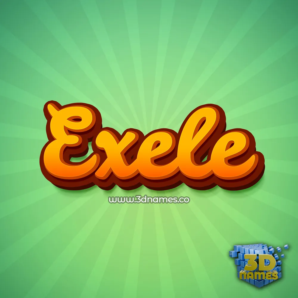 exele in Green Rays style - 3D name wallpaper