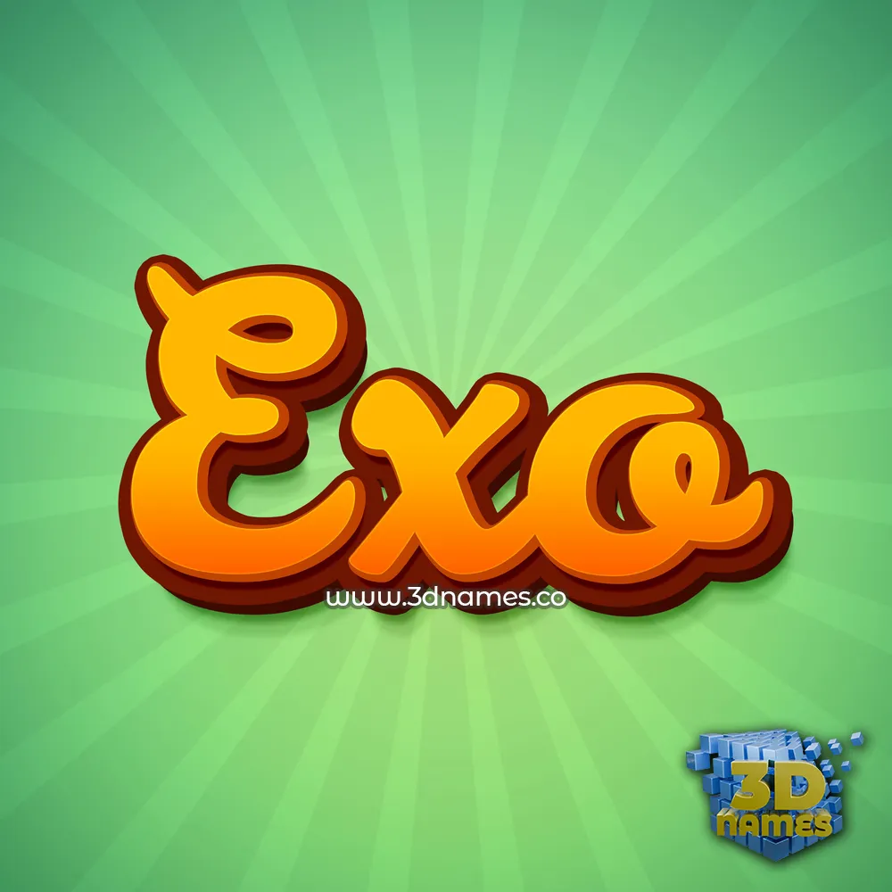 exo in Green Rays style - 3D name wallpaper