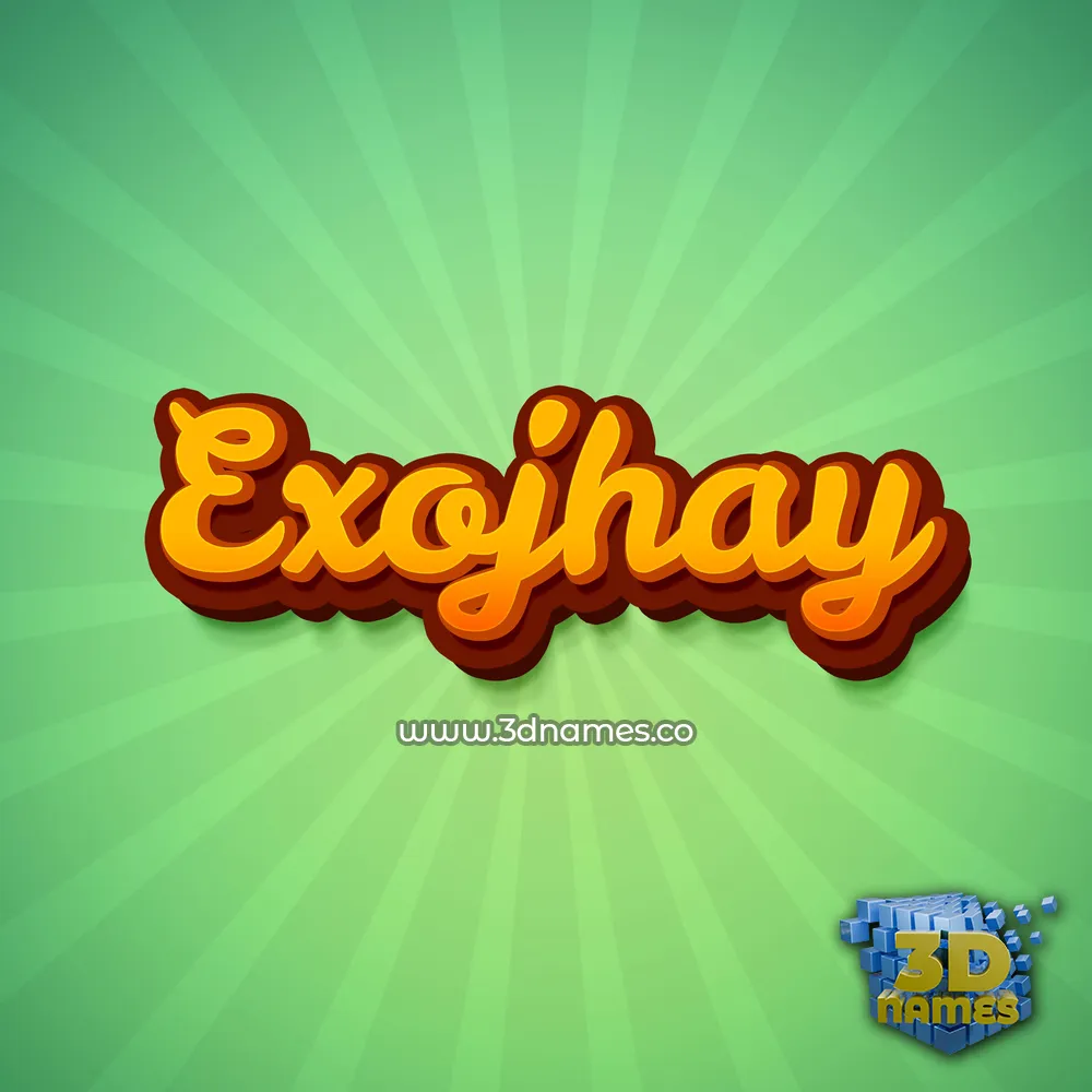 exojhay in Green Rays style - 3D name wallpaper