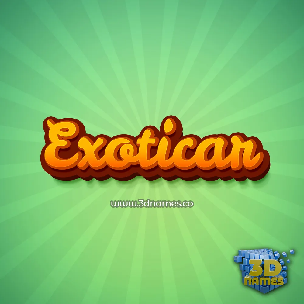 exoticar in Green Rays style - 3D name wallpaper