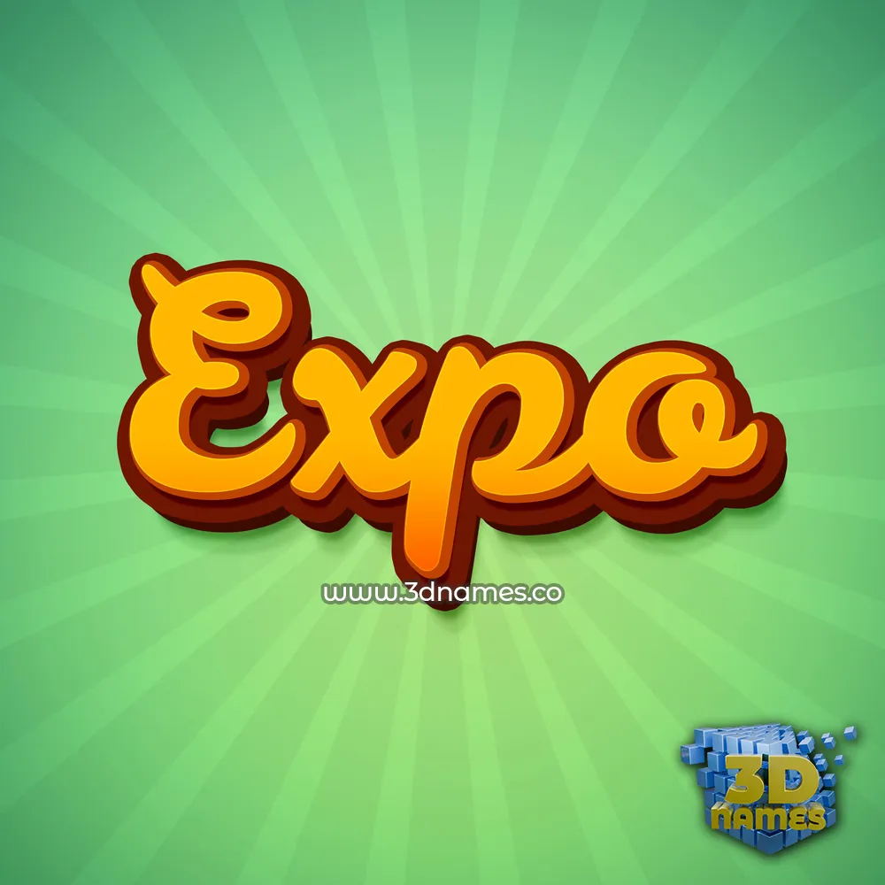 expo in Green Rays style - 3D name wallpaper
