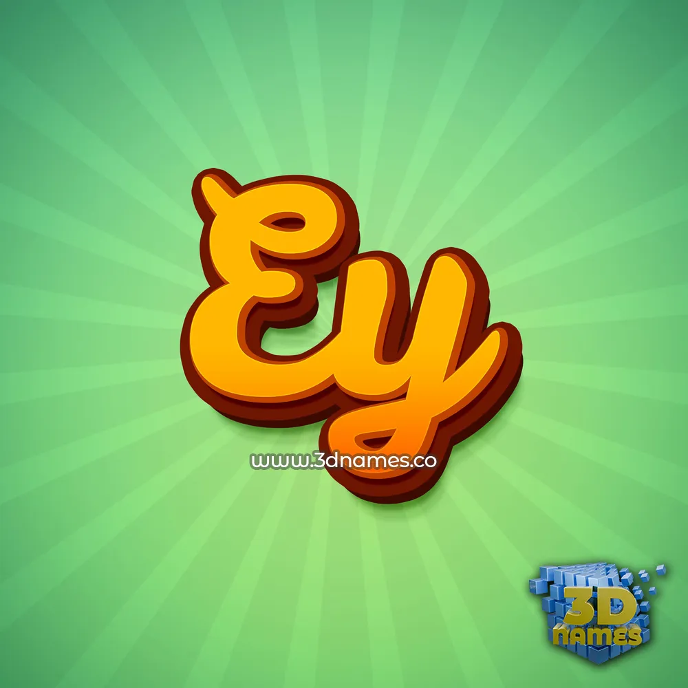 ey in Green Rays style - 3D name wallpaper