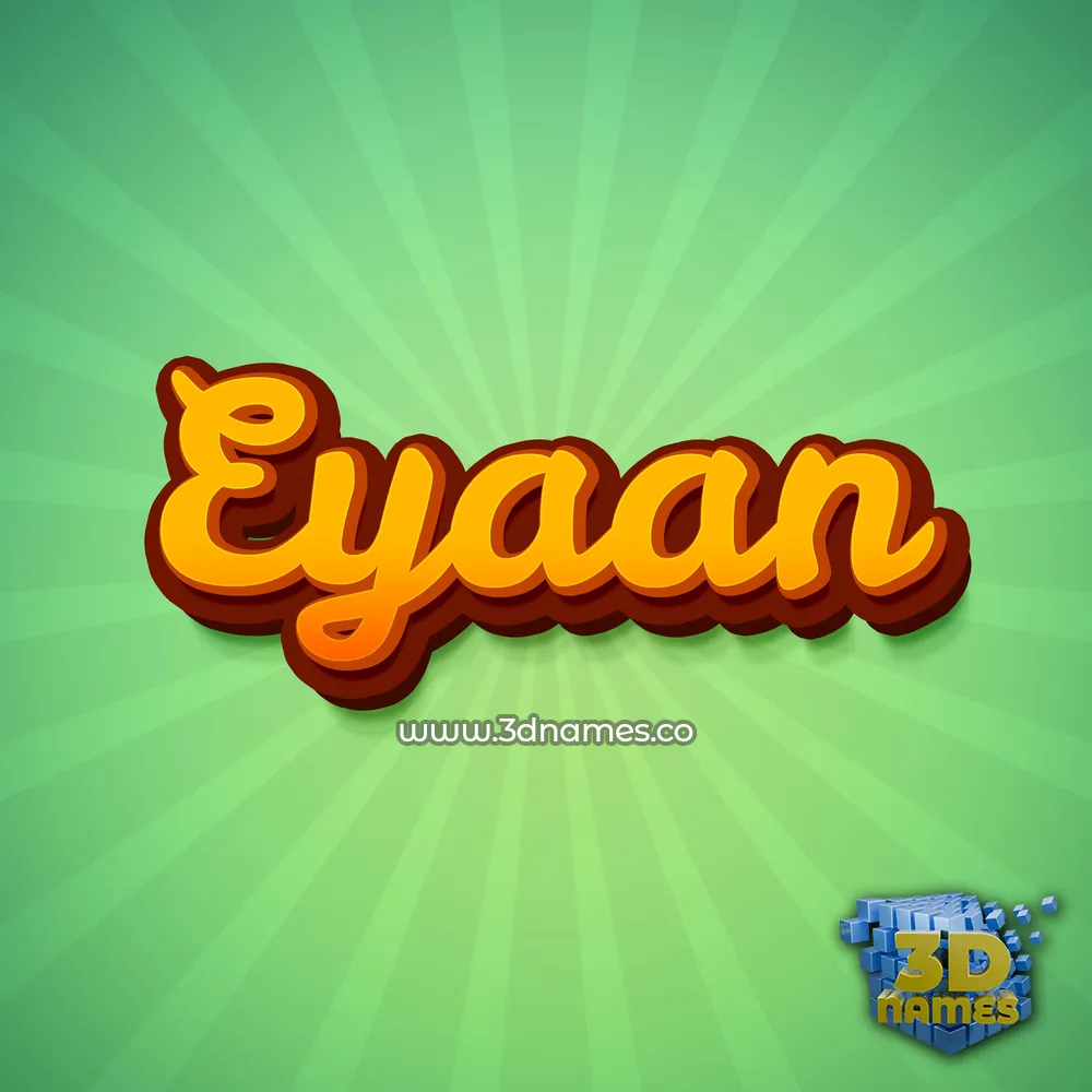 eyaan in Green Rays style - 3D name wallpaper