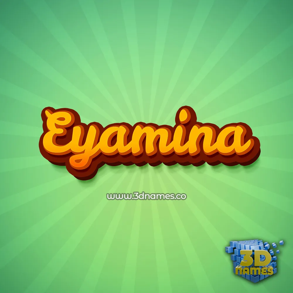 eyamina in Green Rays style - 3D name wallpaper