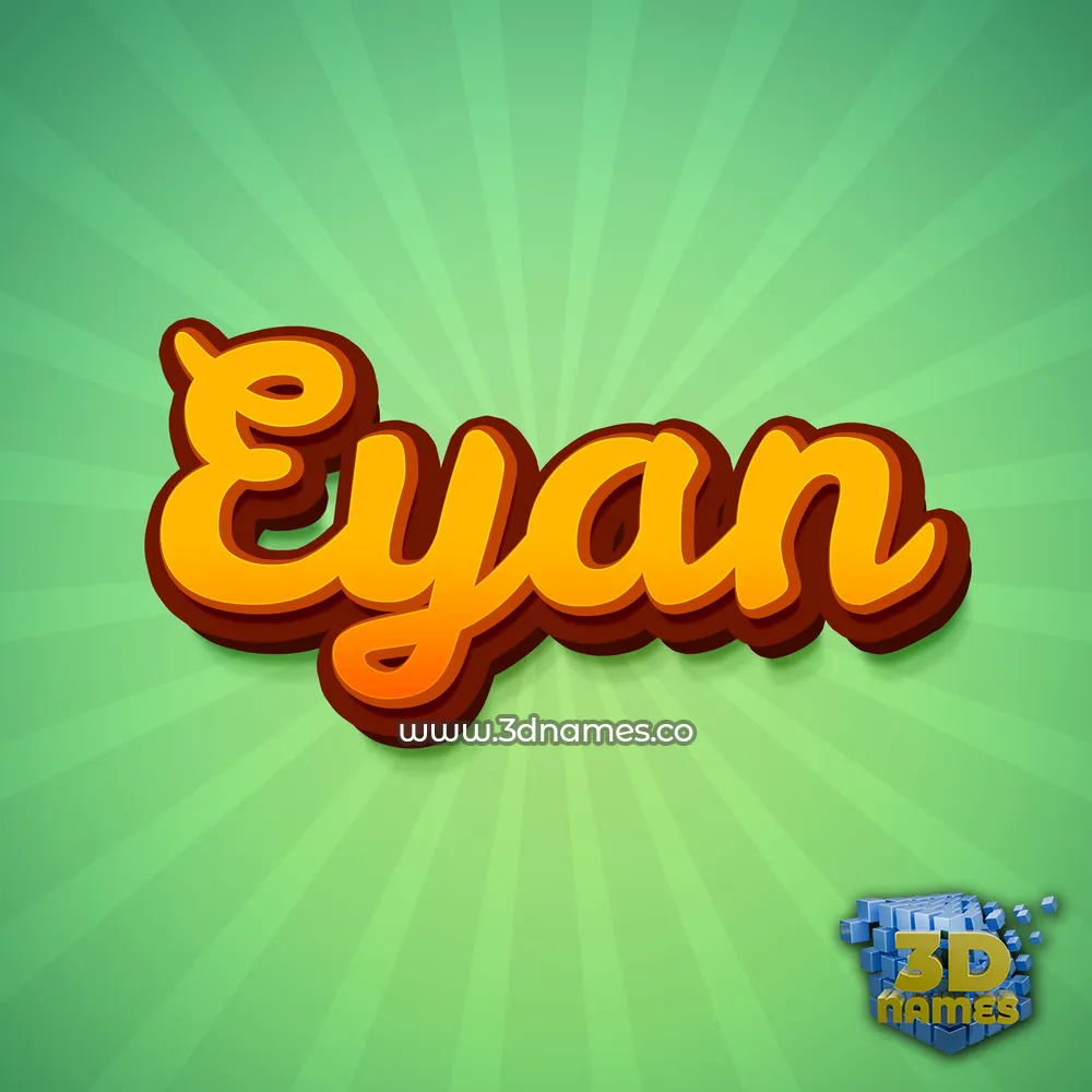 eyan in Green Rays style - 3D name wallpaper