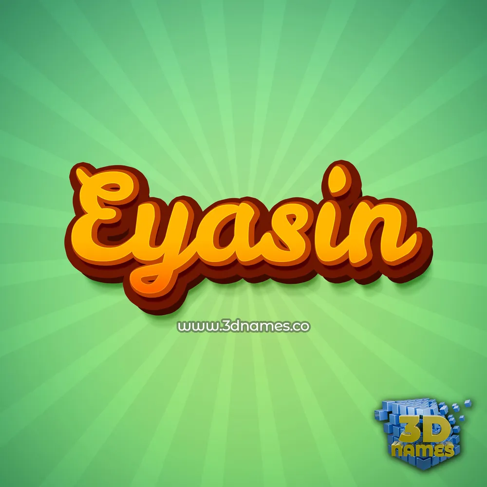 eyasin in Green Rays style - 3D name wallpaper