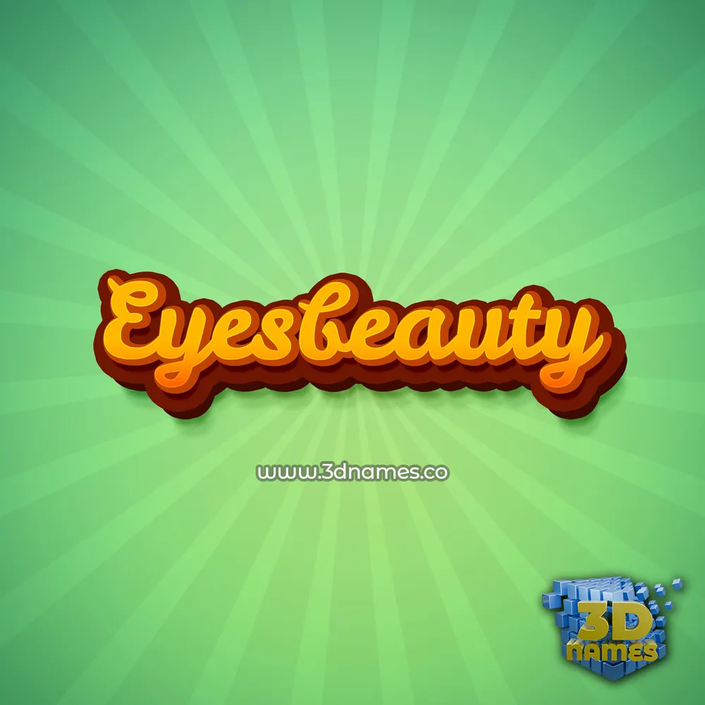 eyesbeauty in Green Rays style - 3D name wallpaper