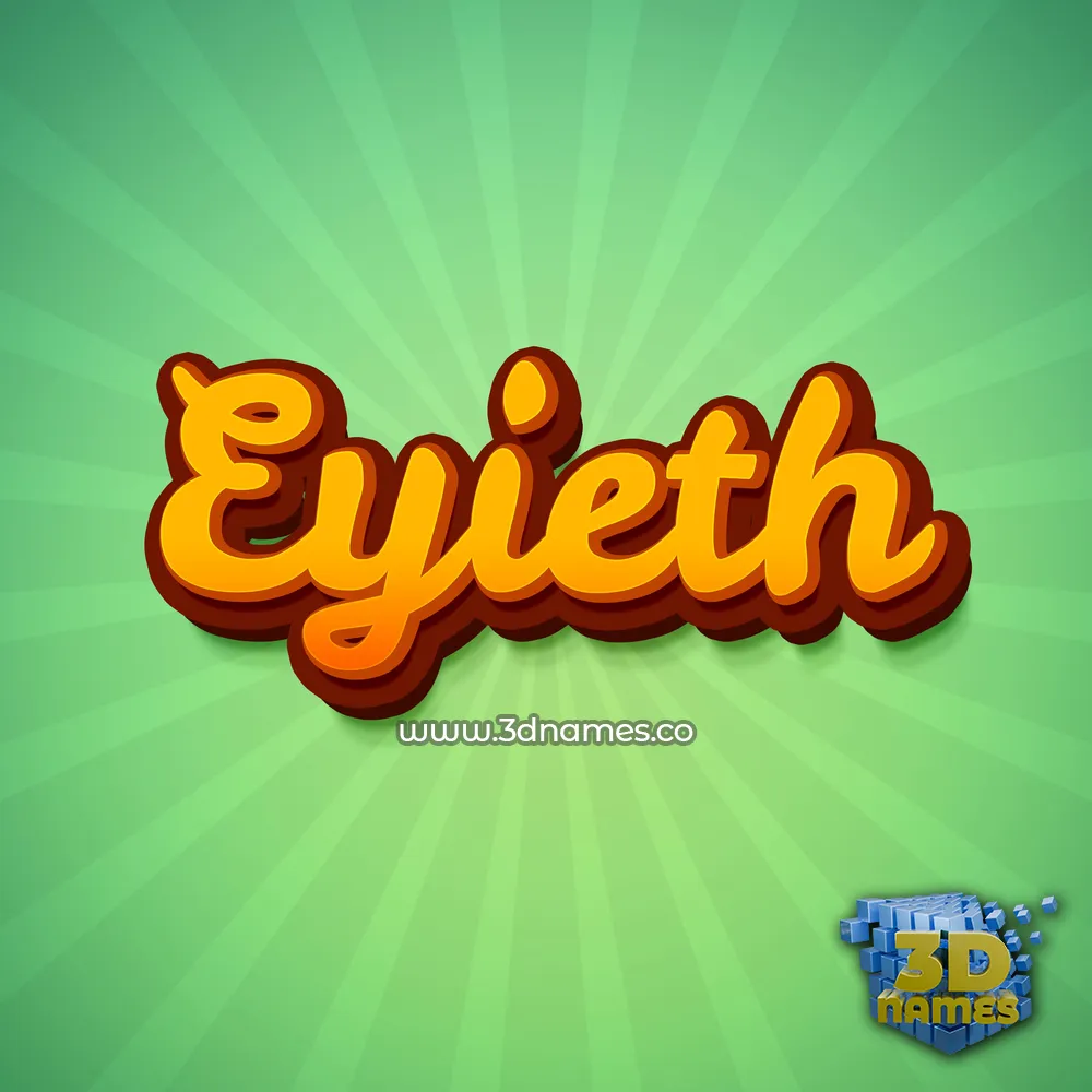 eyieth in Green Rays style - 3D name wallpaper