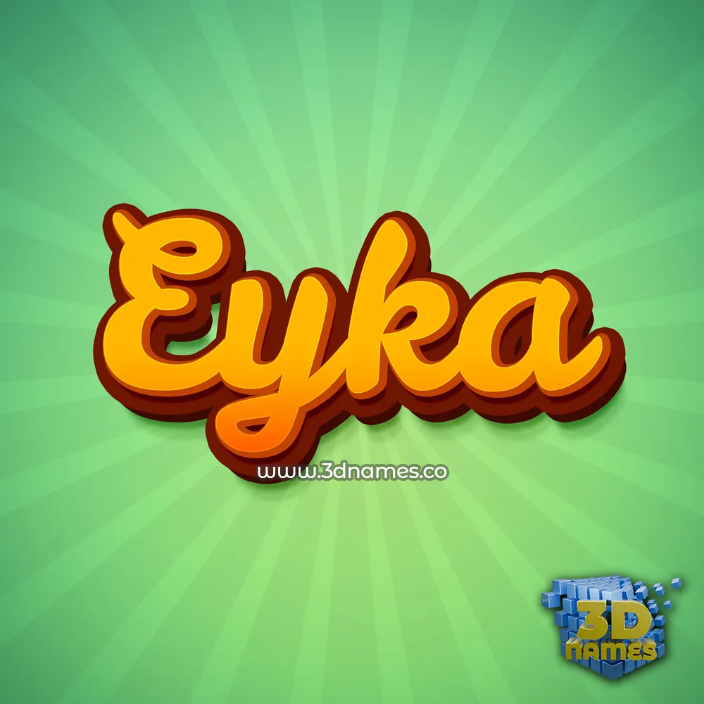 eyka in Green Rays style - 3D name wallpaper