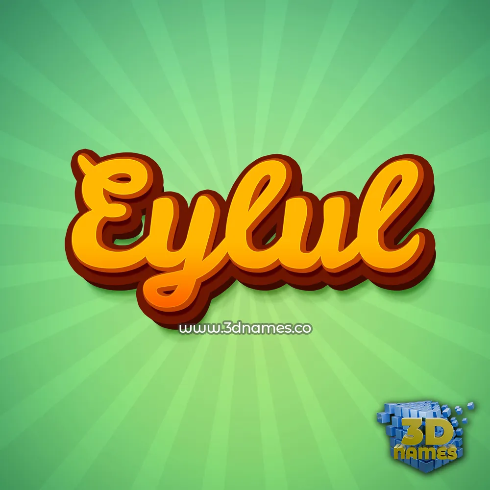 eylul in Green Rays style - 3D name wallpaper