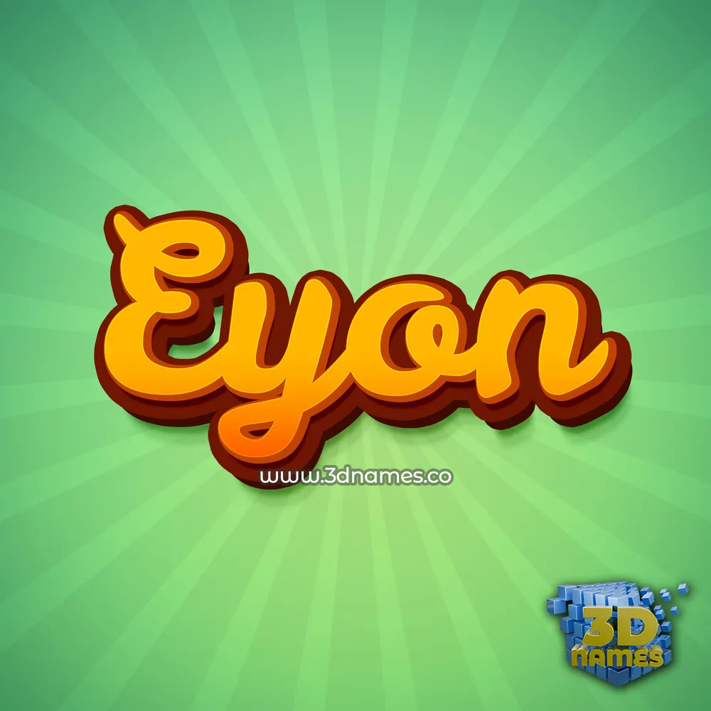 eyon in Green Rays style - 3D name wallpaper