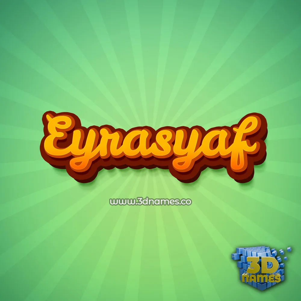 eyrasyaf in Green Rays style - 3D name wallpaper