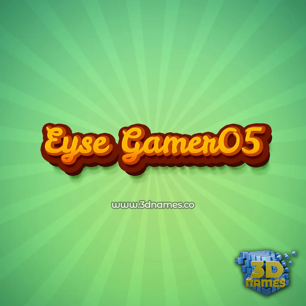 eyse gamer05 in Green Rays style - 3D name wallpaper