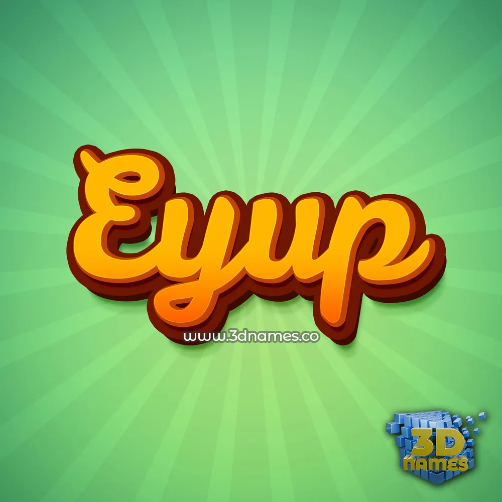 eyup in Green Rays style - 3D name wallpaper