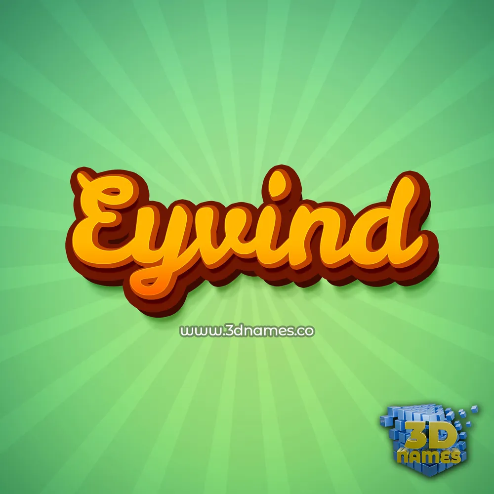 eyvind in Green Rays style - 3D name wallpaper
