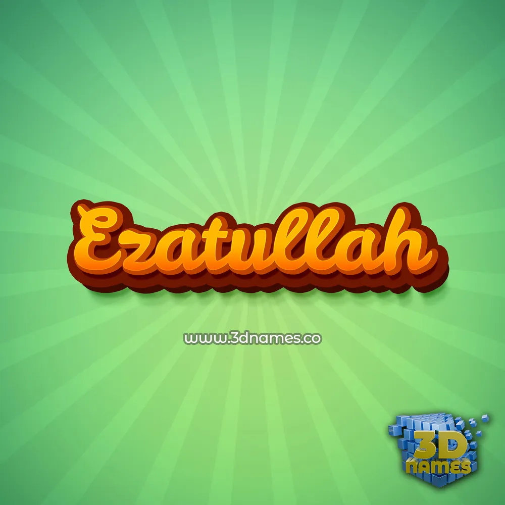 ezatullah in Green Rays style - 3D name wallpaper