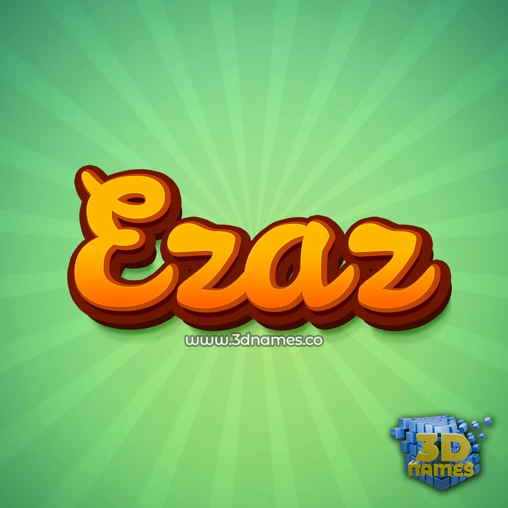 ezaz in Green Rays style - 3D name wallpaper