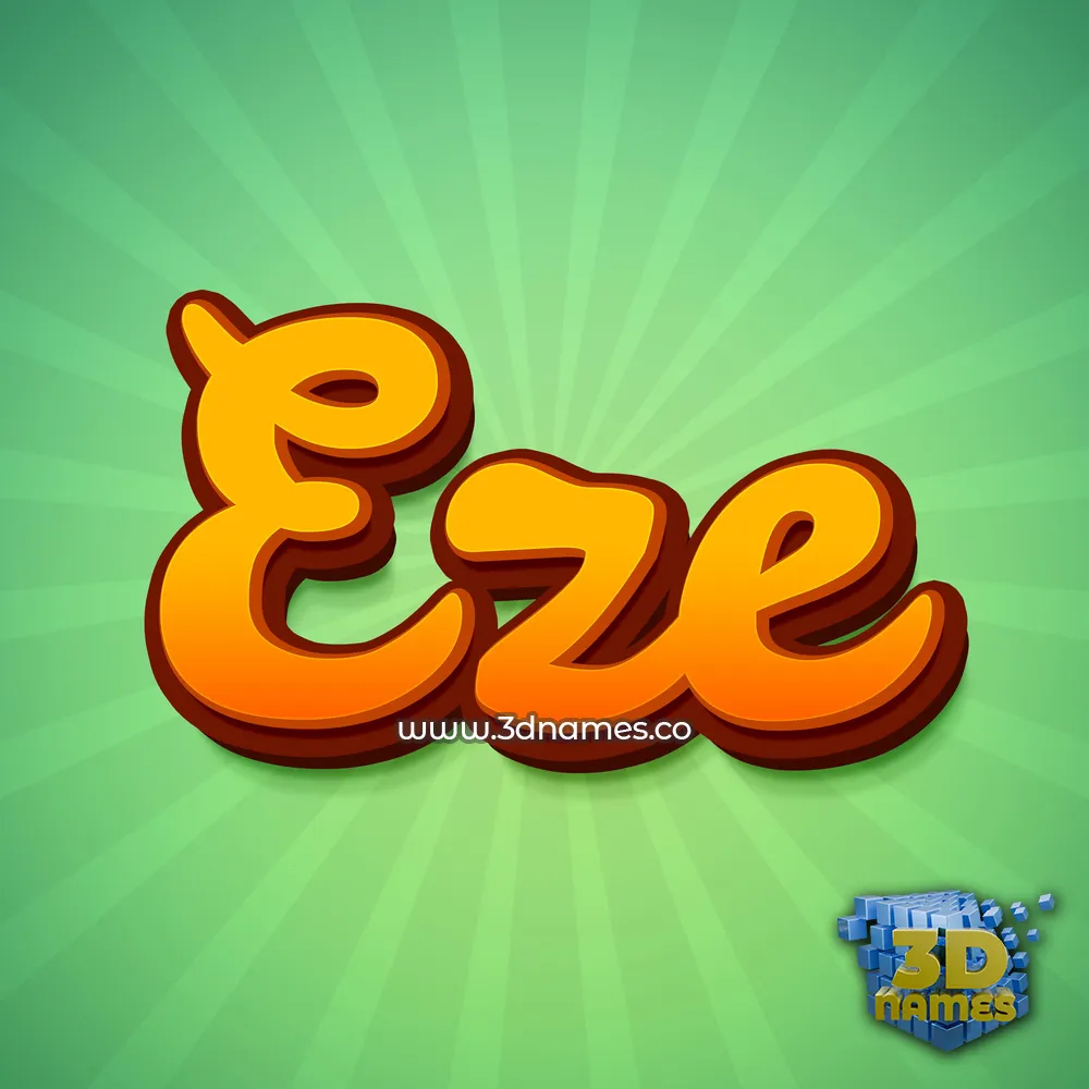 eze in Green Rays style - 3D name wallpaper