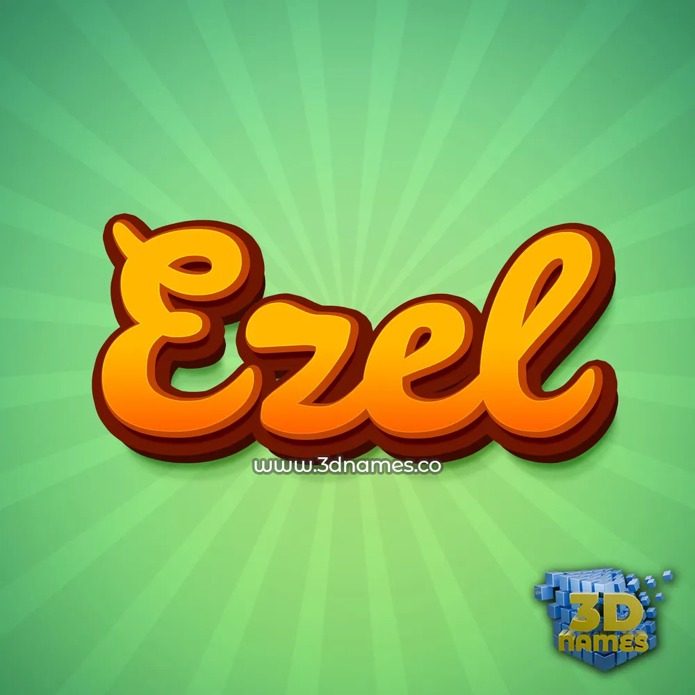 ezel in Green Rays style - 3D name wallpaper