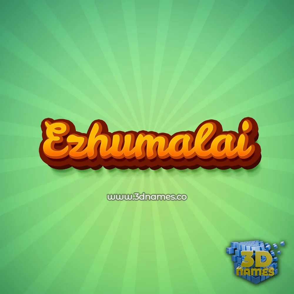 ezhumalai in Green Rays style - 3D name wallpaper