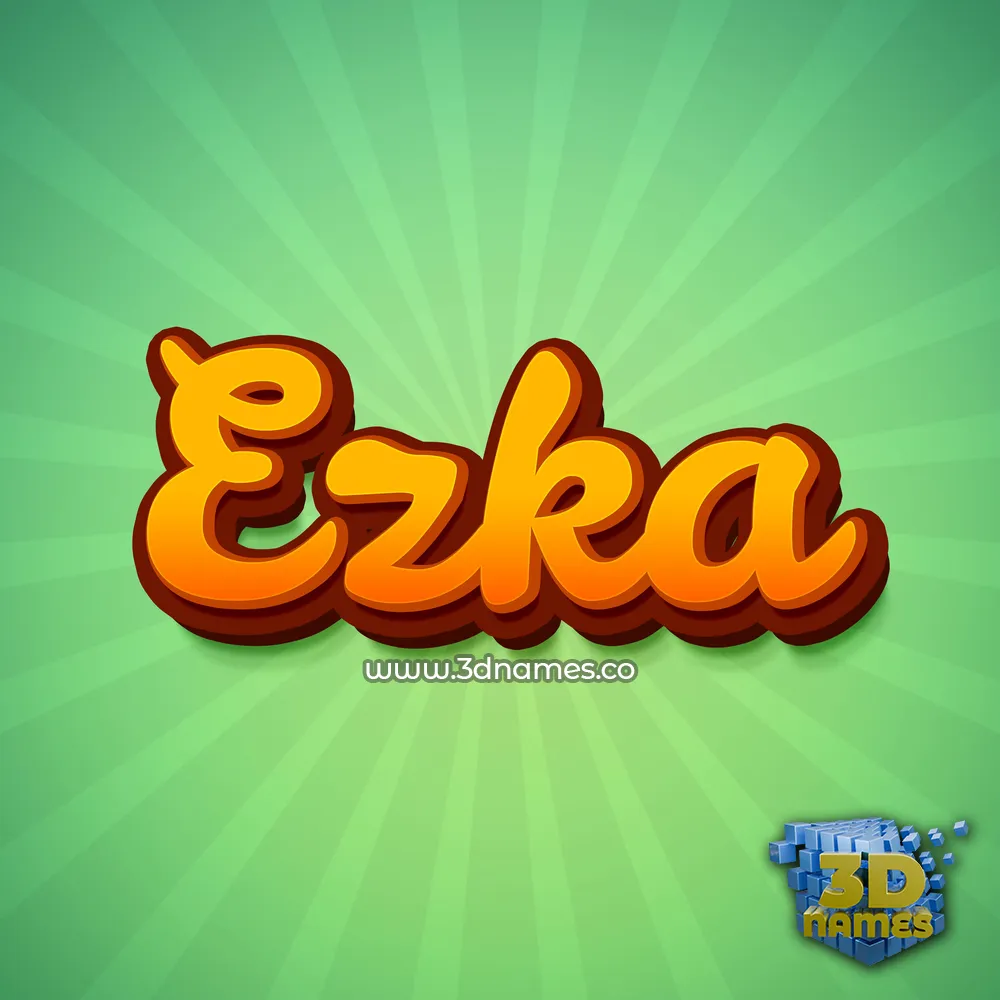 ezka in Green Rays style - 3D name wallpaper