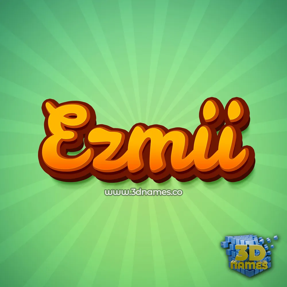 ezmii in Green Rays style - 3D name wallpaper