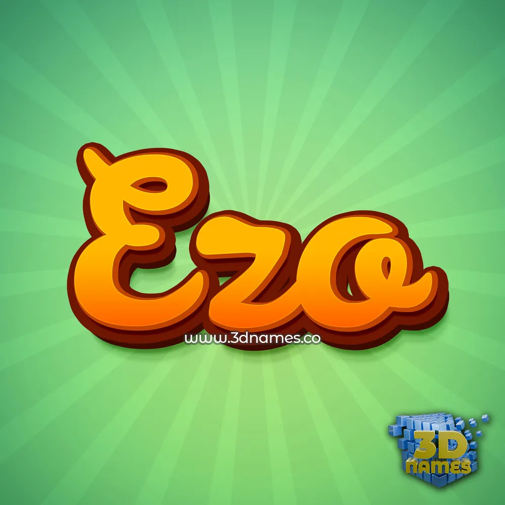 ezo in Green Rays style - 3D name wallpaper