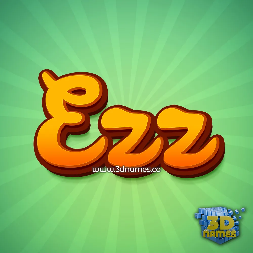 ezz in Green Rays style - 3D name wallpaper