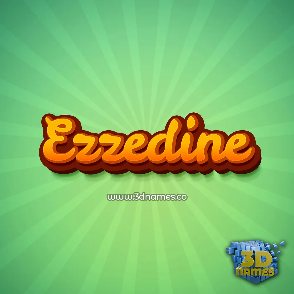 ezzedine in Green Rays style - 3D name wallpaper