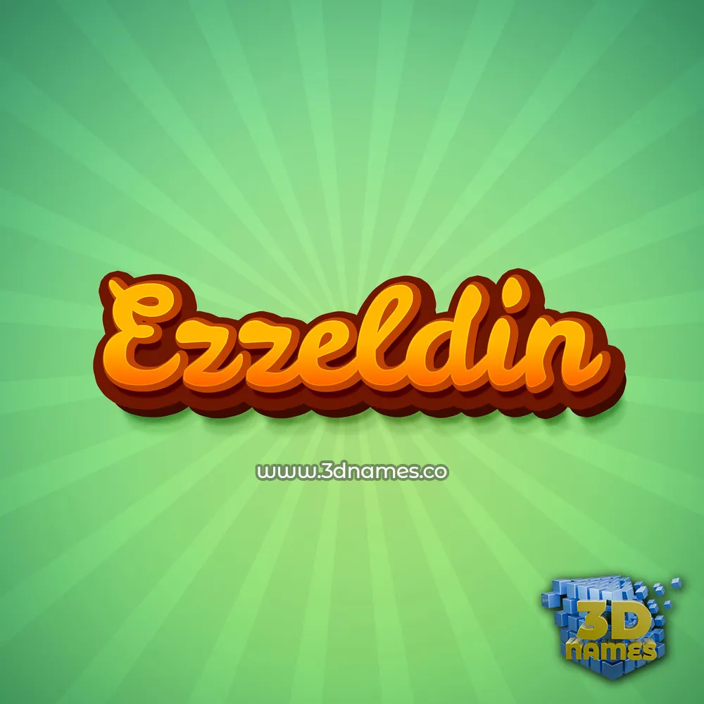 ezzeldin in Green Rays style - 3D name wallpaper