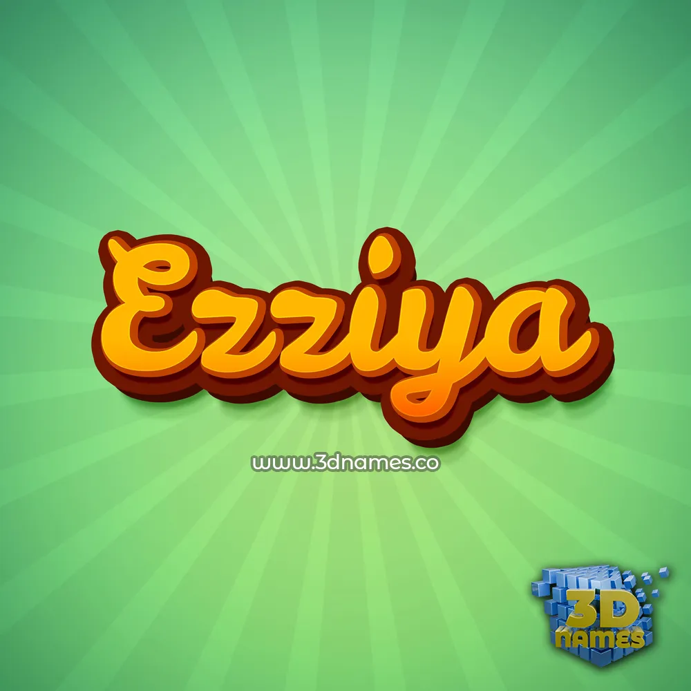 ezziya in Green Rays style - 3D name wallpaper