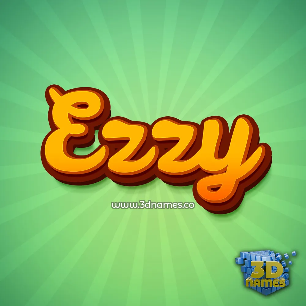ezzy in Green Rays style - 3D name wallpaper