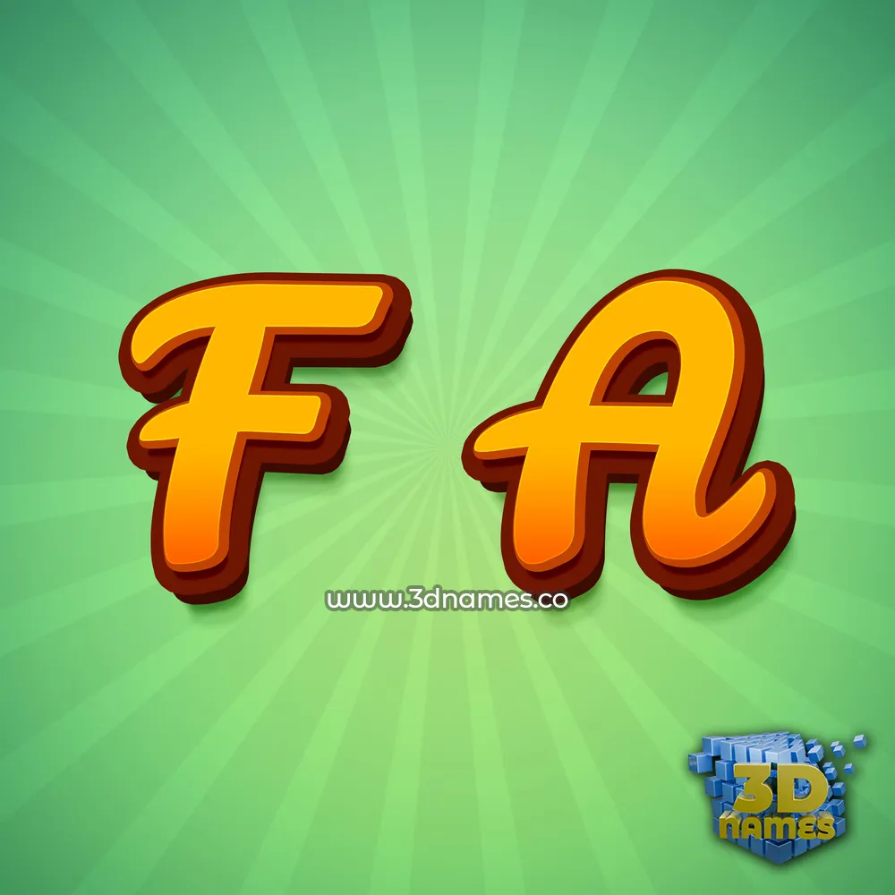 f a in Green Rays style - 3D name wallpaper