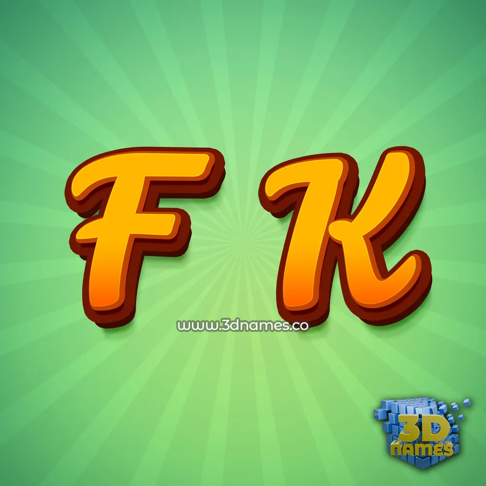 f k in Green Rays style - 3D name wallpaper