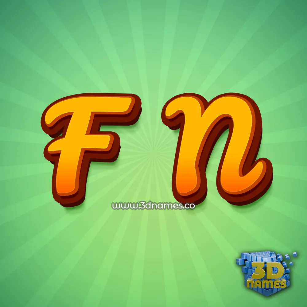 f n in Green Rays style - 3D name wallpaper