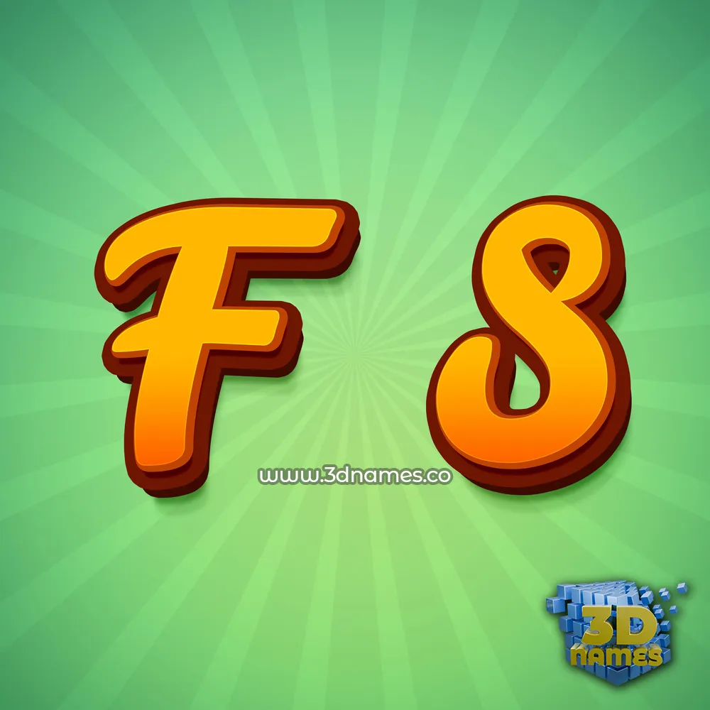 f s in Green Rays style - 3D name wallpaper