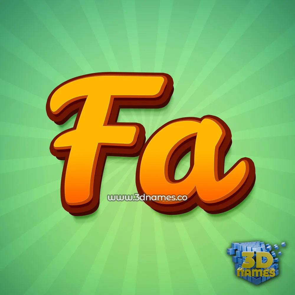 fa in Green Rays style - 3D name wallpaper
