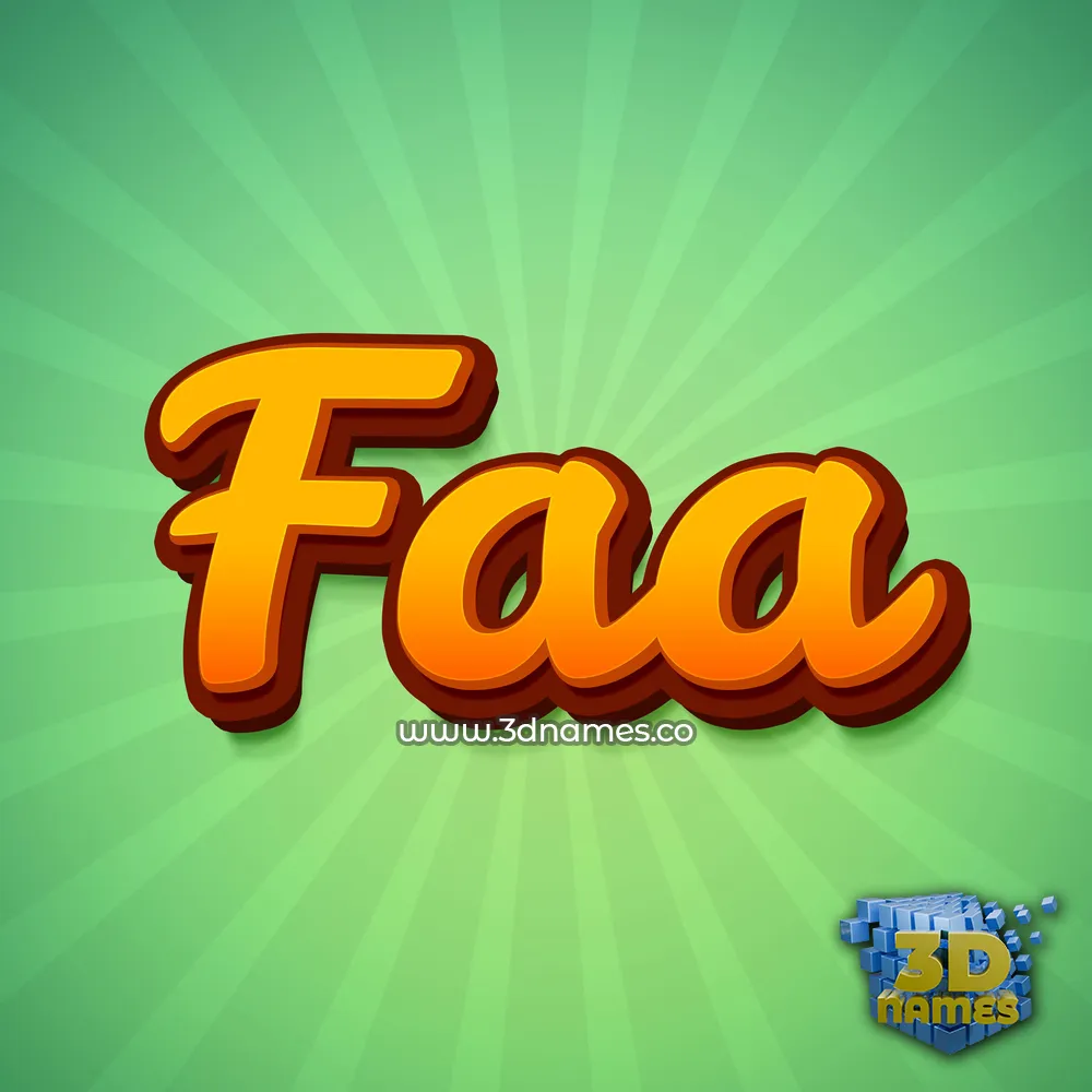 faa in Green Rays style - 3D name wallpaper