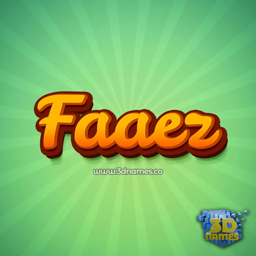 faaez in Green Rays style - 3D name wallpaper