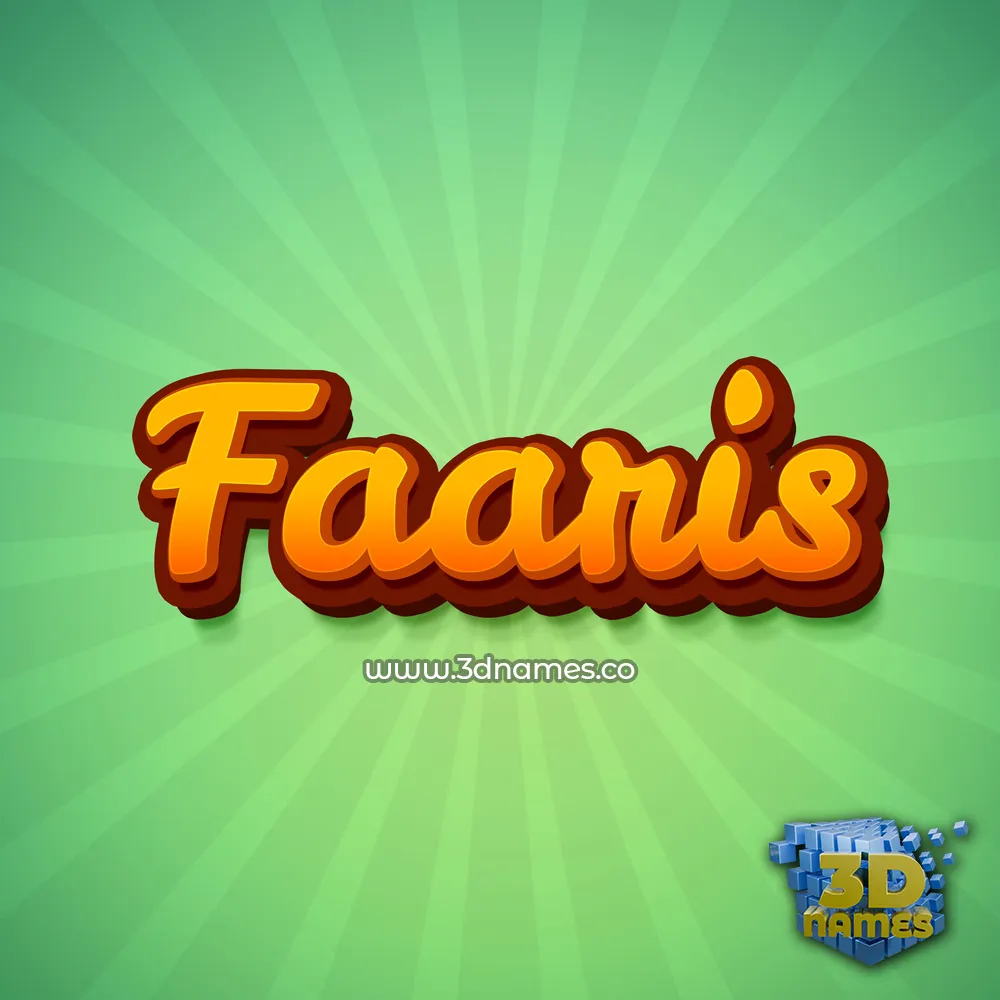 faaris in Green Rays style - 3D name wallpaper