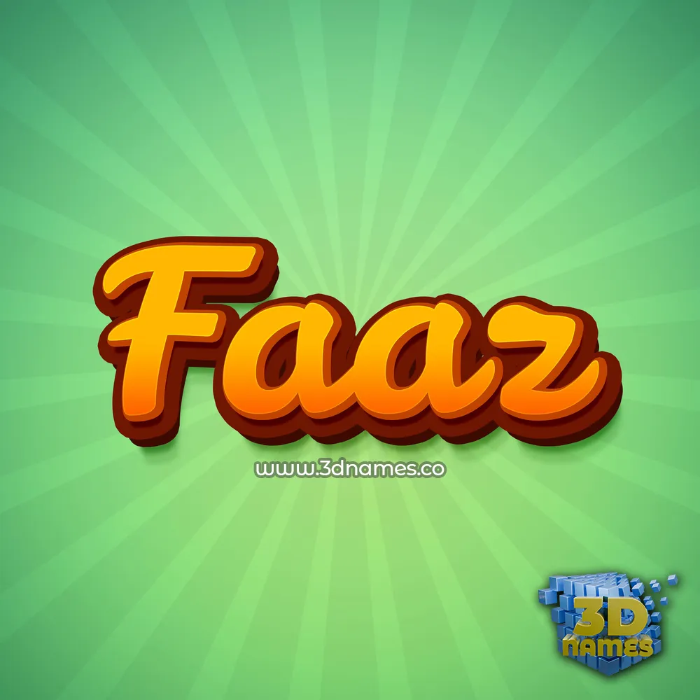 faaz in Green Rays style - 3D name wallpaper