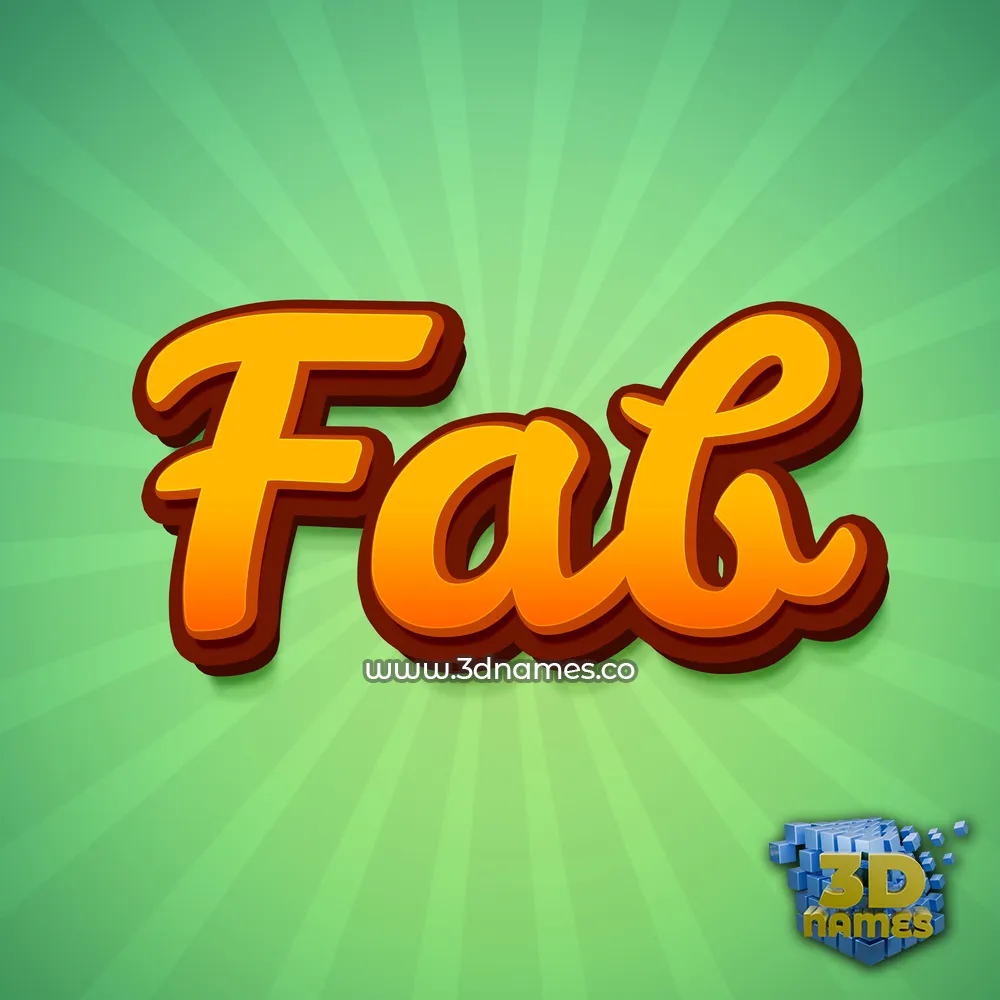 fab in Green Rays style - 3D name wallpaper