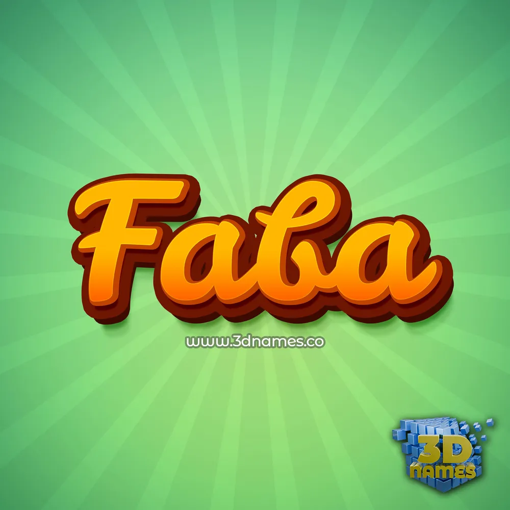 faba in Green Rays style - 3D name wallpaper